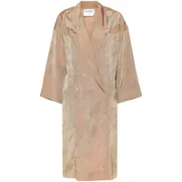 chanel pre-owned robe courte en soie métallisée (années 1990) - marron