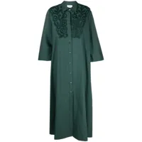 p.a.r.o.s.h. robe longue à détails de dentelle - vert