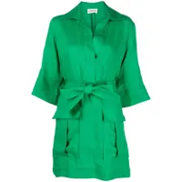 p.a.r.o.s.h. robe chemise en lin - vert
