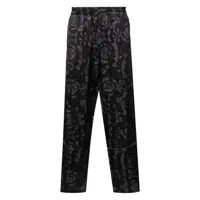 versace pantalon de pyjama à imprimé barocco - noir