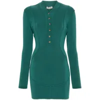 alaïa pre-owned robe courte en maille à boutonnière (années 1980) - vert
