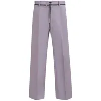 marni pantalon droit à taille nouée - violet