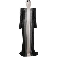 jean-louis sabaji robe longue pailletée à dos nu - noir
