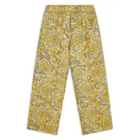 versace kids pantalon droit à imprimé barocco - jaune