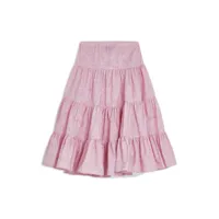 versace kids jupe nouée à imprimé baroque - rose