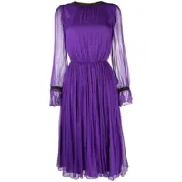 nissa robe mi-longue à ornements de perles - violet