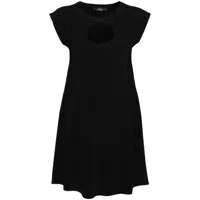 twinset robe courte en maille à design nervuré - noir