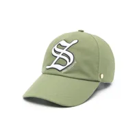 stella mccartney casquette en coton à logo brodé - vert
