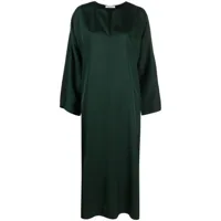 by malene birger robe longue en crêpe - vert