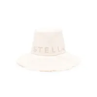 stella mccartney chapeau à logo appliqué - tons neutres