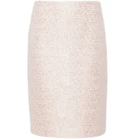 twinset jupe mi-longue à effet métallisé - rose