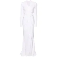 talbot runhof robe mi-longue à design drapé - blanc