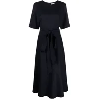 p.a.r.o.s.h. robe longue raisa à taille ceinturée - noir