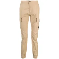 calvin klein jeans pantalon droit à taille élastiquée - marron