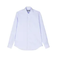 corneliani chemise en coton à rayures - bleu