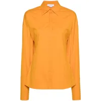 genny chemise en popeline à plaque logo - orange