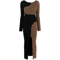 mara hoffman robe longue à design colour block - noir