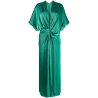 costarellos robe longue en maille métallisée - vert