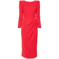 emporio armani robe mi-longue à design drapé - rouge