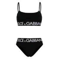 dolce & gabbana bikini à bande logo - noir