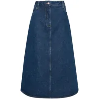 studio nicholson jupe en jean baringo à coupe mi-longue - bleu