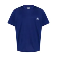 wooyoungmi t-shirt en coton à logo brodé - bleu