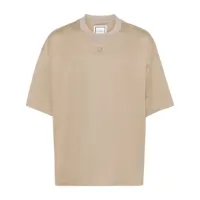 wooyoungmi t-shirt en coton à logo brodé - marron