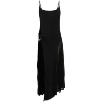 mugler robe longue à design asymétrique - noir