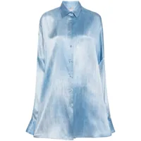 ermanno scervino chemise en soie à imprimé jean - bleu