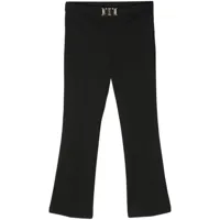 twinset pantalon droit à plaque logo - noir