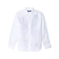junya watanabe man chemise en coton à design patchwork - blanc