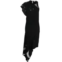 iro robe mi-longue à coupe asymétrique - noir