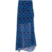 iro jupe mi-longue à fleurs - bleu