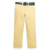 ralph lauren kids pantalon chino droit à taille ceinturée - jaune