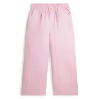 ralph lauren kids pantalon en lin à coupe ample - rose