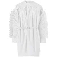 jil sander robe courte en coton à volants - blanc