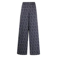 kenzo x verdy pantalon de pyjama à logo imprimé - bleu