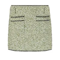 philosophy di lorenzo serafini minijupe en tweed à coutures contrastantes - vert