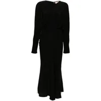 victoria beckham robe longue à design colour block - noir
