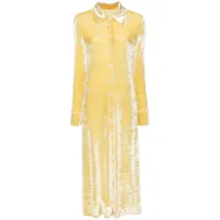 jil sander robe-chemise en velours - jaune