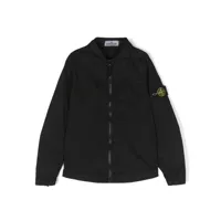 stone island junior veste zippée à patch logo - noir
