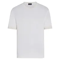 zegna t-shirt en soie à encolure ras du cou - blanc
