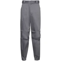 prada pantalon droit à plaque logo - gris