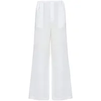 prada pantalon en lin à coupe ample - blanc
