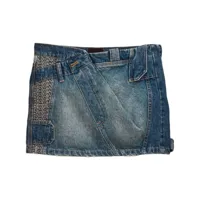 marc jacobs jupe en jean à design patchwork - bleu