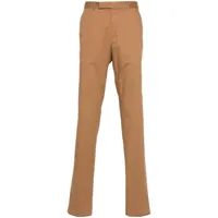zegna pantalon chino à plis marqués - marron