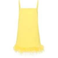 pinko robe courte à détail de plumes - jaune