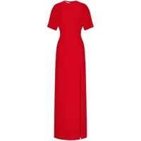 valentino garavani robe longue cady couture en soie - rouge