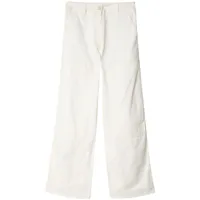 cecilie bahnsen pantalon en coton à coupe droite - blanc