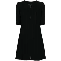 chanel pre-owned robe courte zippée en tweed - noir